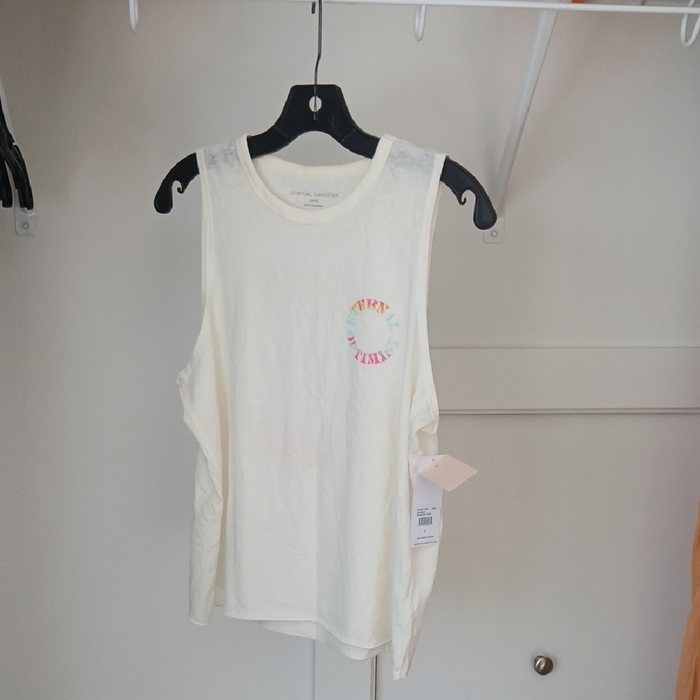 Spiritual Gangster Cream Muscle Tee